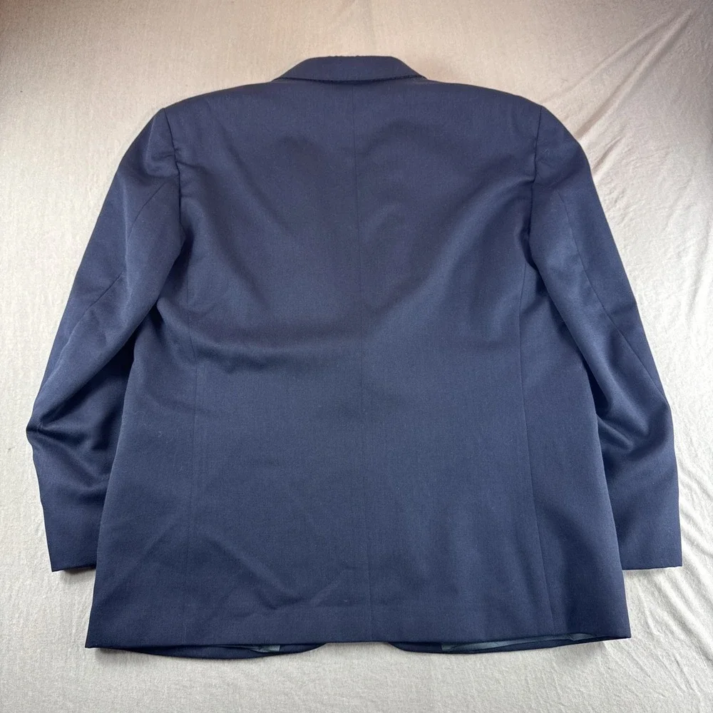 Oscar de la Renta 100% Wool Blazer Mens 42S Blue Sport Coat Dress Jacket Preppy
